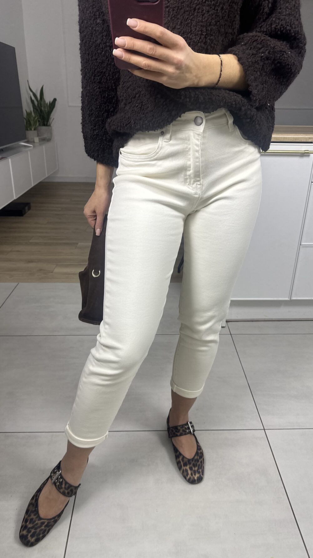 Spodnie Jeans Ecru - obrazek 4