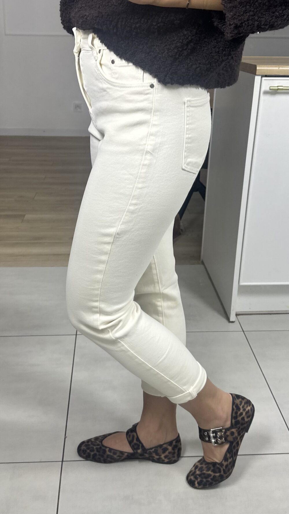 Spodnie Jeans Ecru - obrazek 3